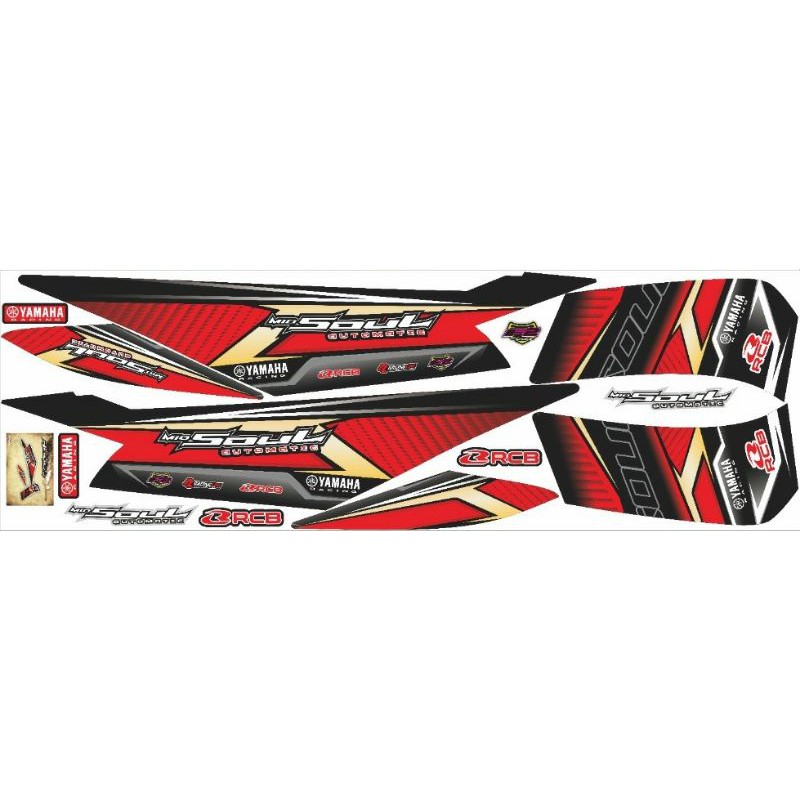 (BISA COD) STIKER STRIPING MOTOR MIO SOUL KARBU Scotlite Sticker Skotlet Motor Variasi
