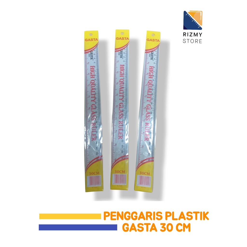 

Penggaris Plastik Gasta 30 cm High Quality Glass Ruler (Per Pcs)