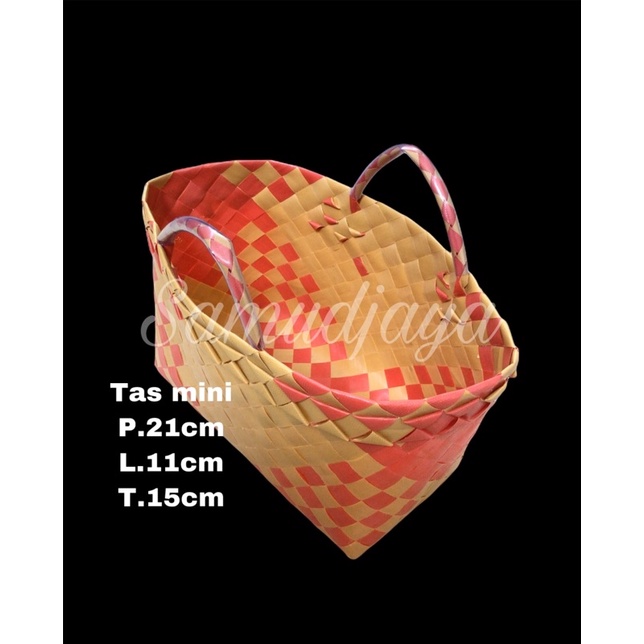 tas anyaman plastik kecil / tas bingkisan