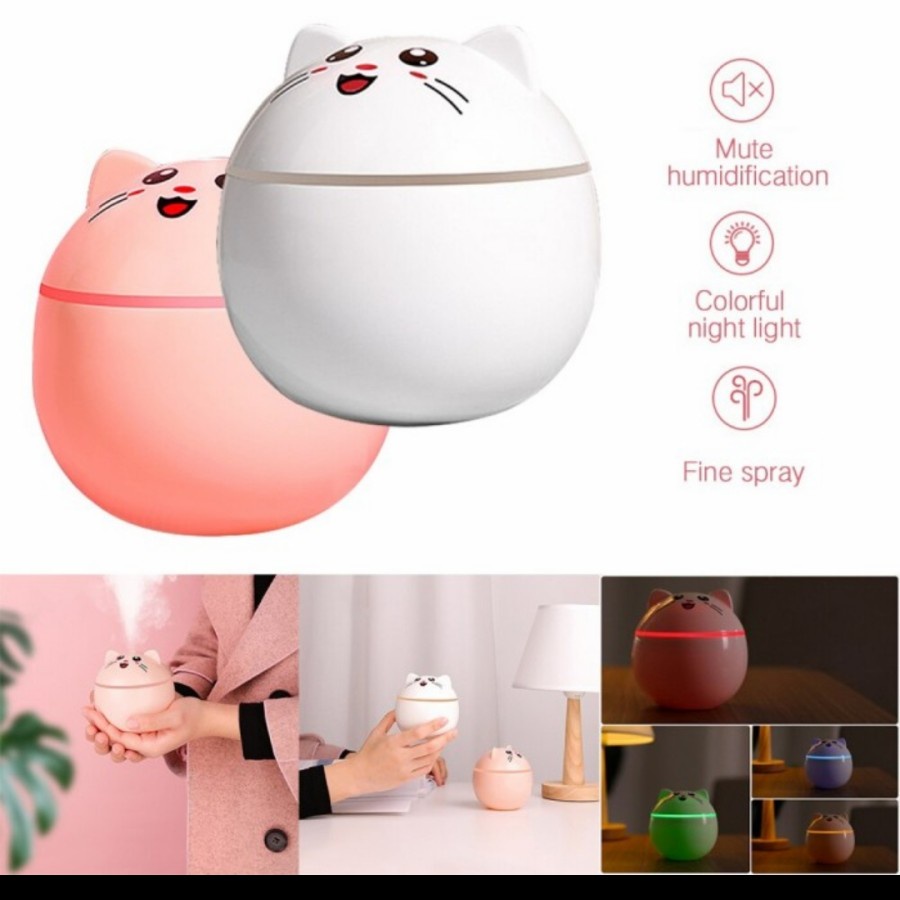 Humidifier Kucing Air Diffuser Purifier Oil Pelembab Udara