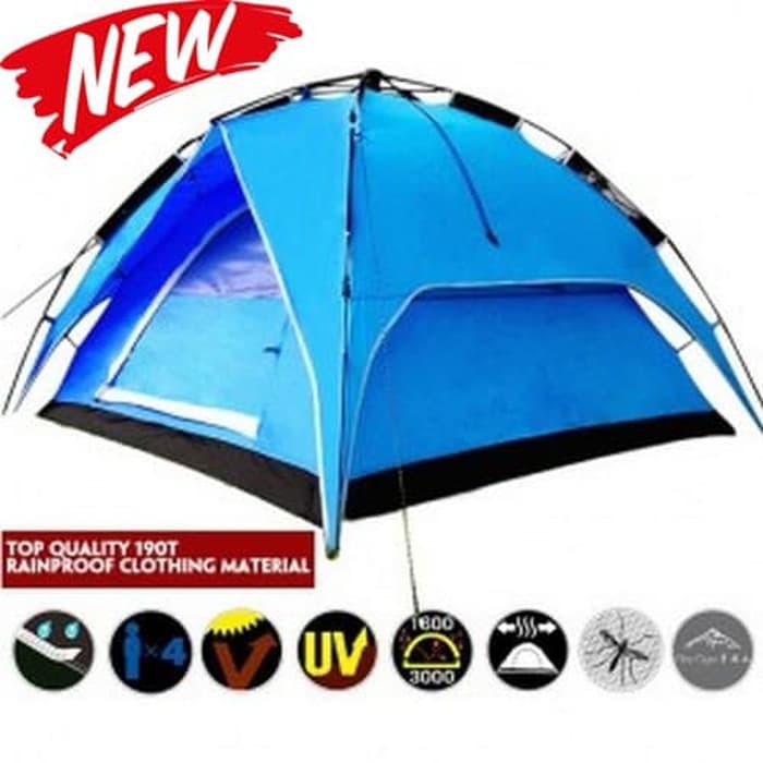 TS Tenda Camping Anti Wind Bunk Tent - NH15Z006-P - Blue