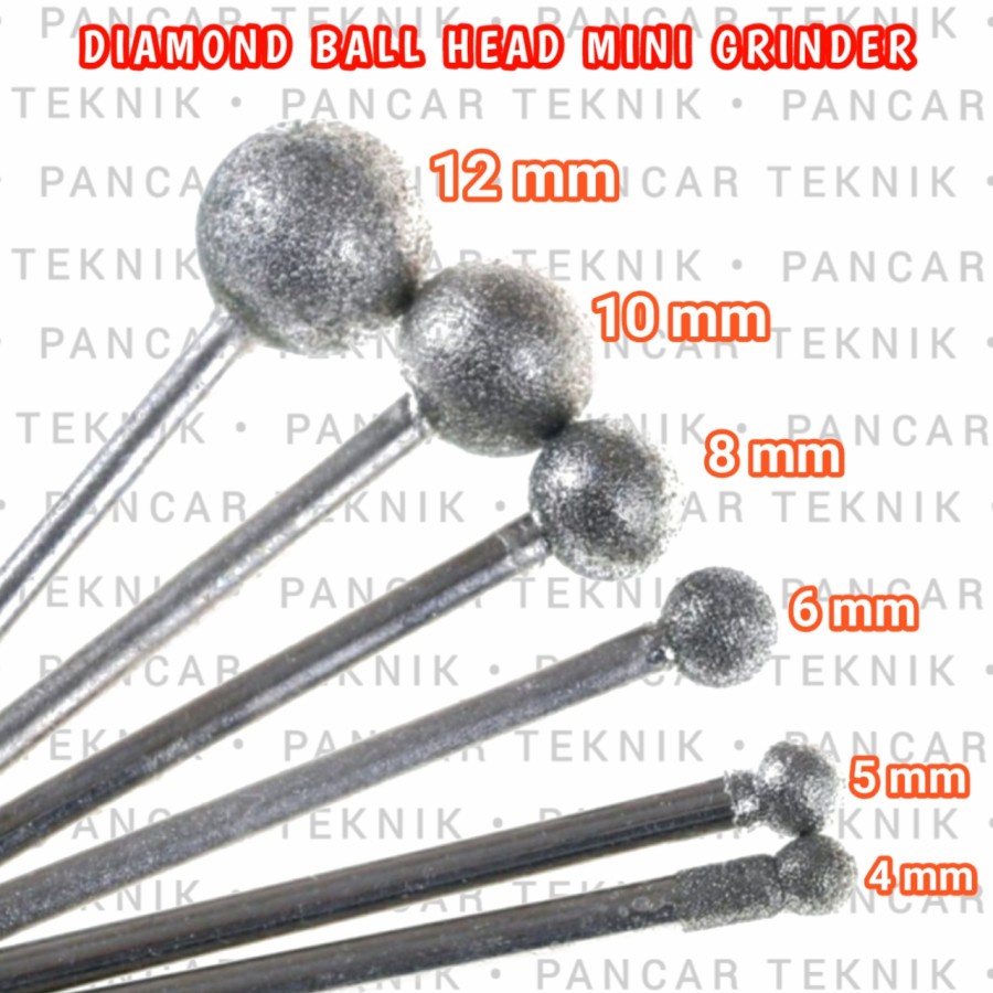 diamond ball head mata ukir grafir batu nisan granit kaca botol Mini - 5mm