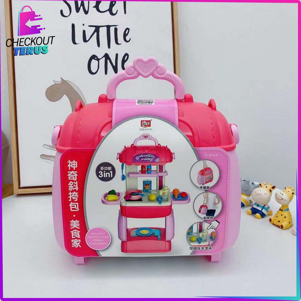 CT M144 Mainan Anak Tas Koper 3in1 Mainan Dokter Dokteran Suitcase Tools Mainan Kitchen Set Anak Pretend Play