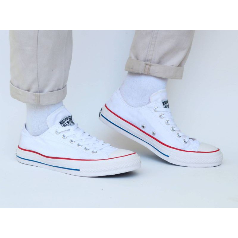 Converse Low White Allstar Pendek Putih Sneakers Tali