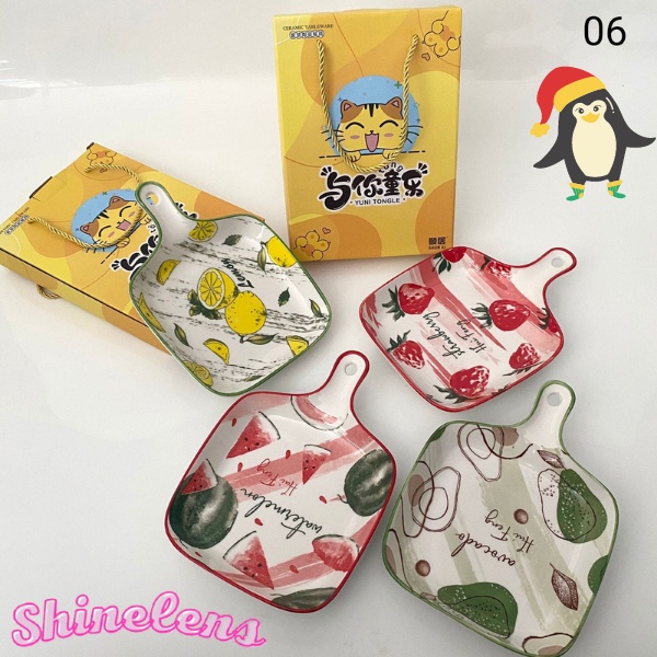 Set Piring Keramik / Piring Motif Buah Fruity / Piring Jepang 1 SET - [06]