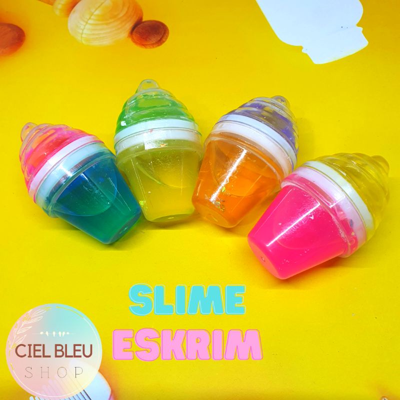 Slime EMOJI Glitter Lucu / Slaim Slem Es Krim Karakter Edukasi / CIEL BLEU SHOP