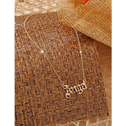 LRC Kalung Fashion Golden Alphabet Hollow Alloy K50051