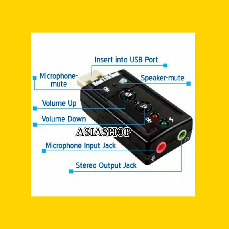 USB Sound 7.1 Channel Adapter / USB Soundcard 7.1 Sound Adapter