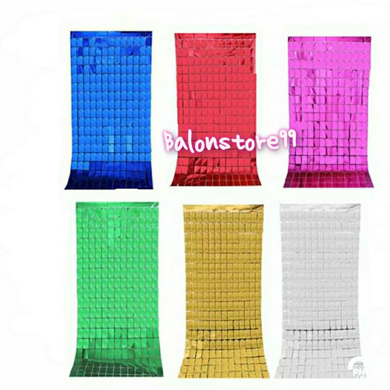 Tirai Kotak / Tirai Foil/ Rumbai Foil Kotak