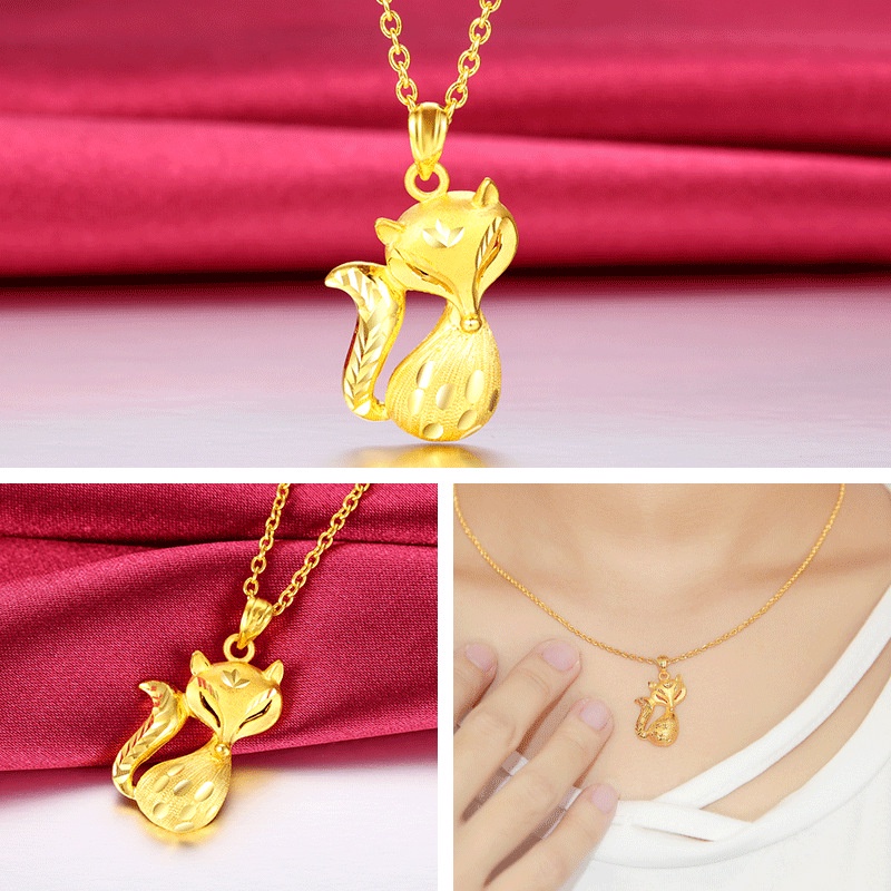 [Ready Stock]Cute Fashion Fox Pendant Animal Necklace