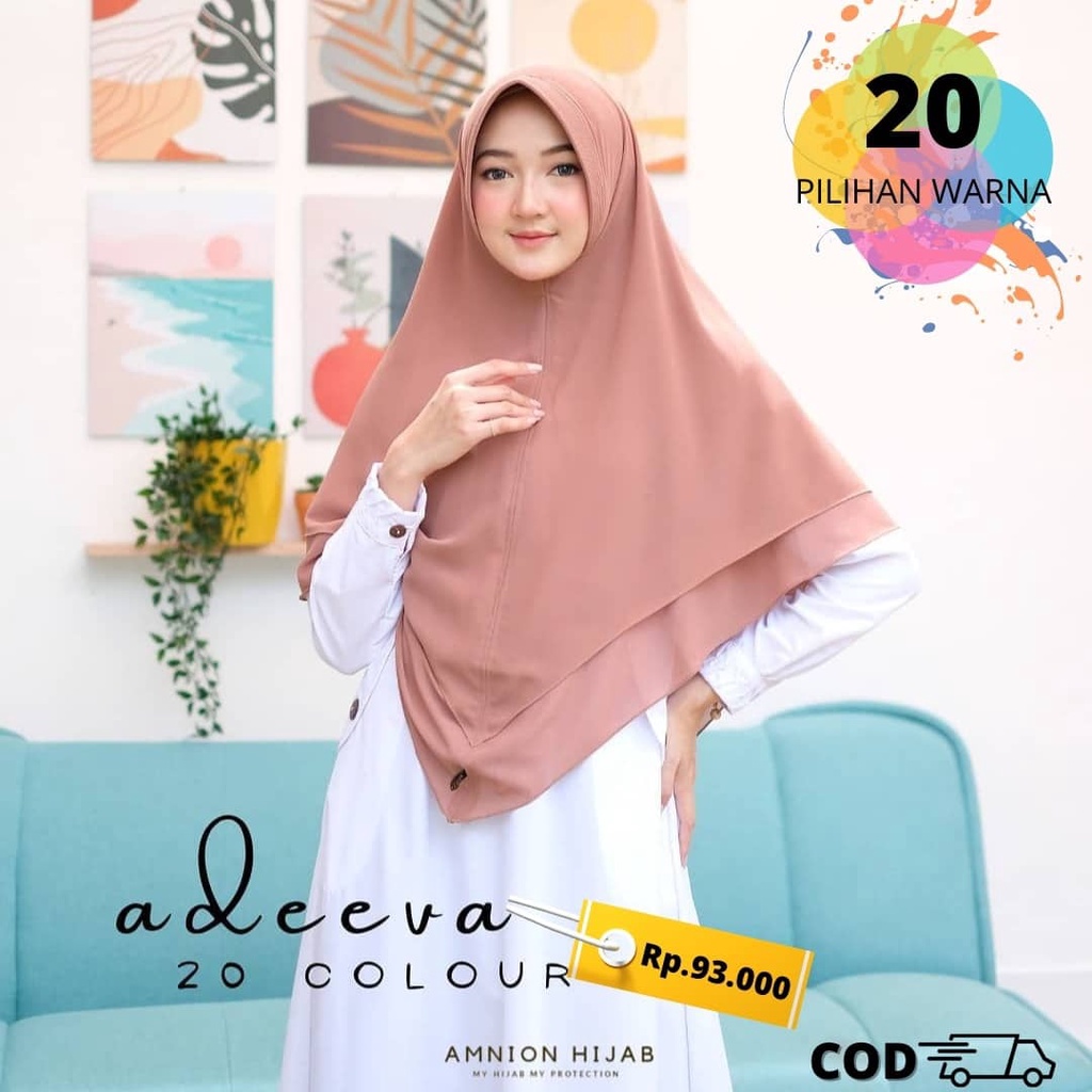 HIJAB KHIMAR PREMIUM SYARI 2 LAYER ADEEVA BY AMNION HIJAB