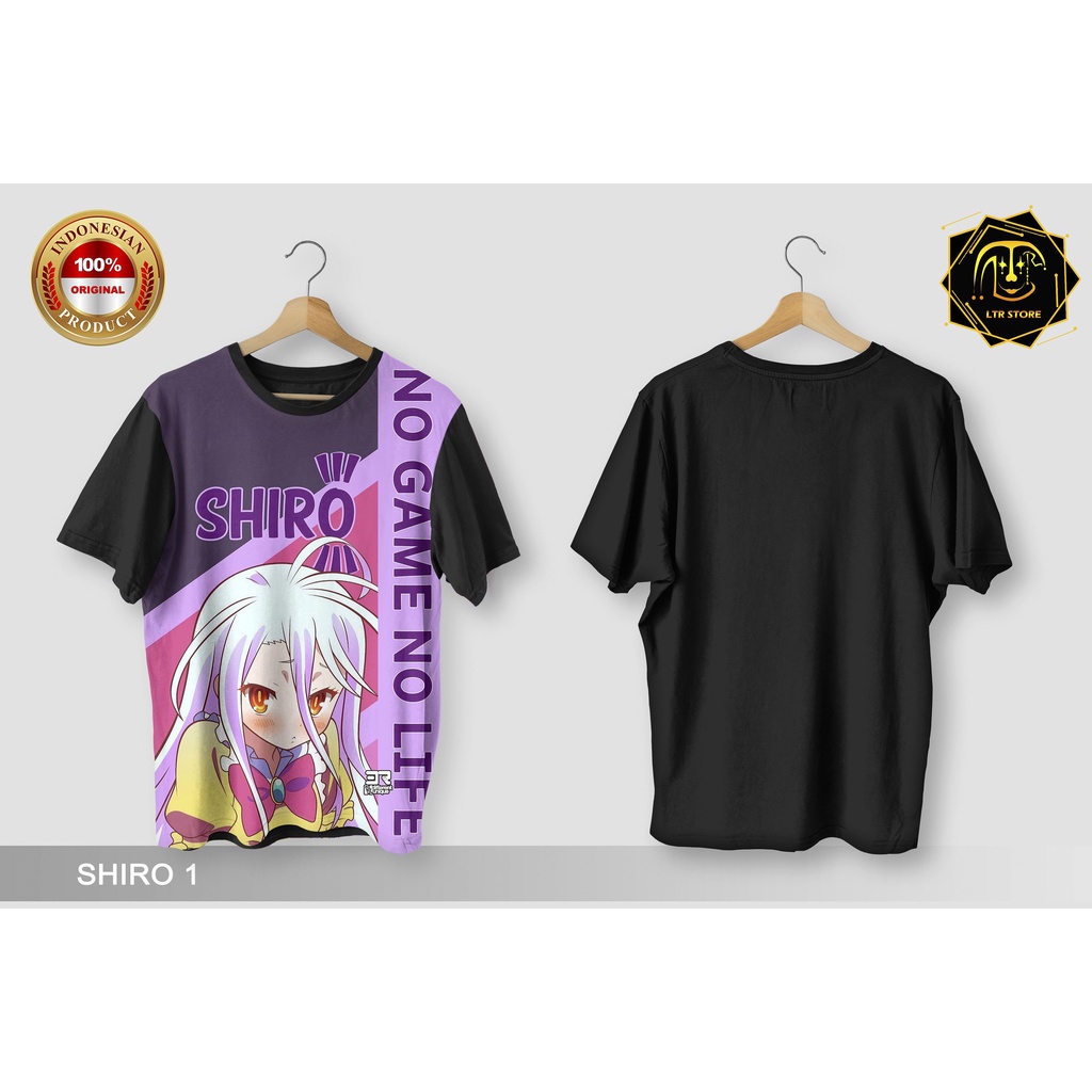 [ BAYAR DI TEMPAT ] BAJU PRINTING GAMBAR ANIME NO GAME NO LIFE SHIRO 1 - KAOS DISTRO ORIGINAL MOTIF 
