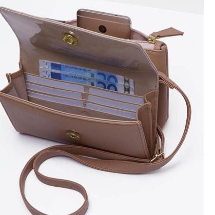  xv  DOMPET SELEMPANG SOPHIE MARTIN ARIANNA W2080B4 PR2004 COKLAT KULIT ORI DISKON MEMBER 