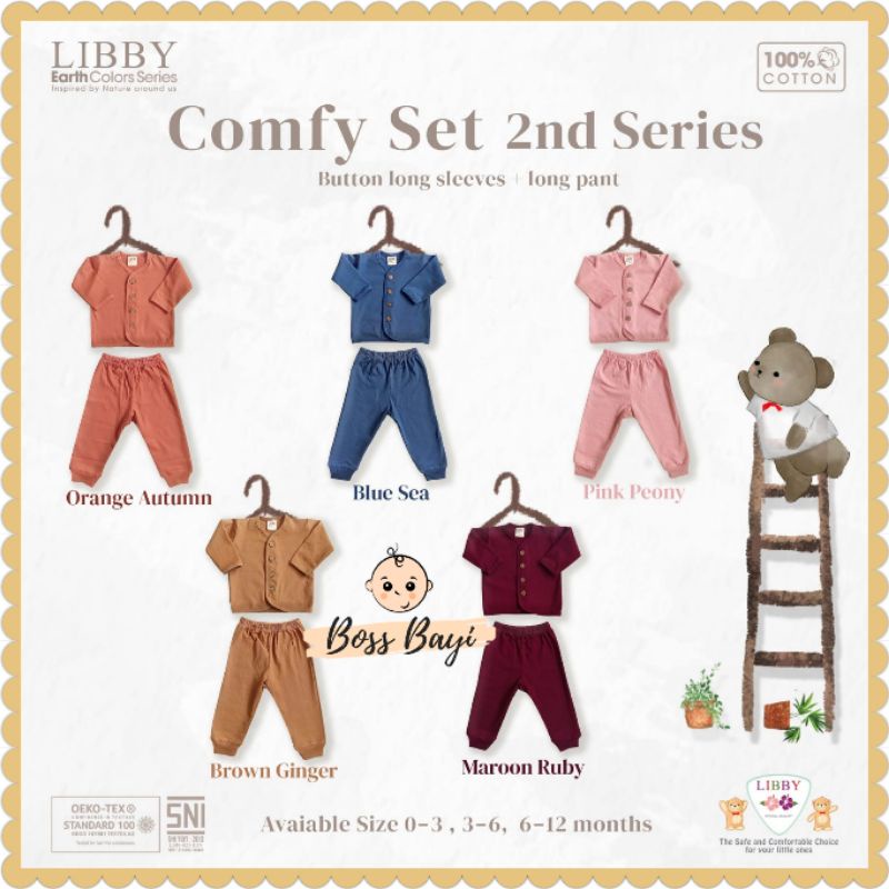 LIBBY EARTH SERIES - COMFY SET Setelan Kancing Depan PANJANG