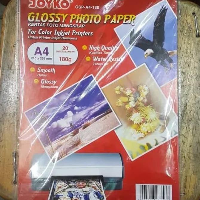 

ITERMURAHl ( NEW ) GLOSY PAPER / KERTAS FOTO 180 GRAM JOYKO 180 A4 ISI 20 LEMBAR