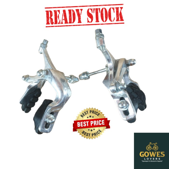 UBRAKE ATAU C BRAKE REM SEPEDA BALAP JADUL ROADBIKE FIXGEAR BAHAN ALLOY HITAM ATAU SILVER ANTI KARAT