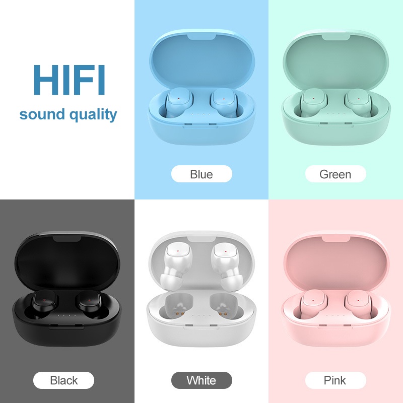 Upgrade A6S HiFi Bass TWS Headset Bluetooth Sport Earphone Wireless Waterproof Stereo Sport  Headset