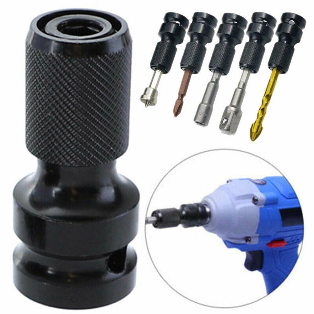 Wonder1/2inch Drive to 1per4inch Alat Aksesoris Rumah Hex Drill Chuck Converter