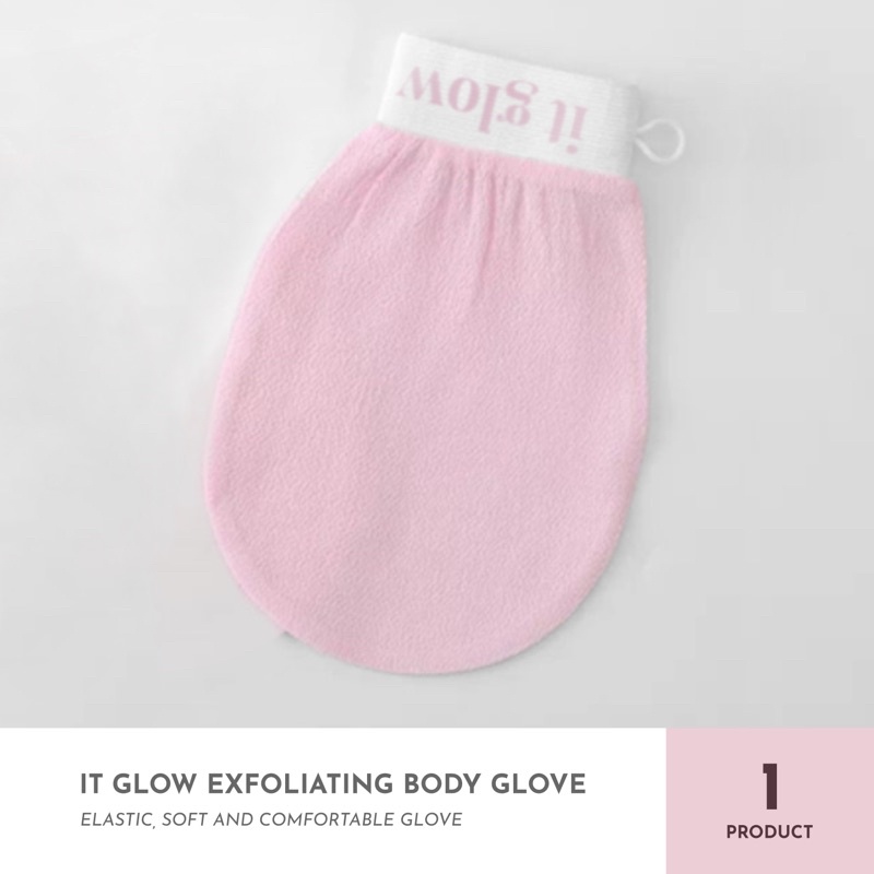 ITGLOW - Korean / Turkish Exfoliating Body Bath Magic Glove - BABY PINK | Scrub / Sarung Mandi Exfoliation / Scrubber / Exfoliator Pembersih Daki