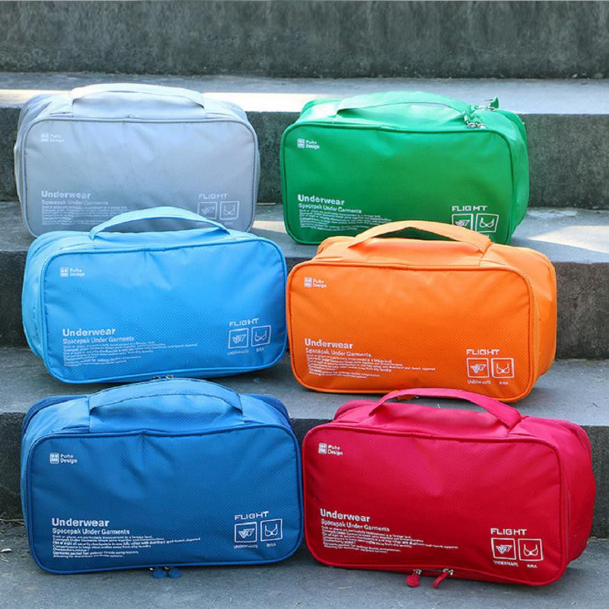 Tempat Bra Kosmetik Serba Guna 2 Sisi Travel Case Underwear Organizer Pouch Bag Doky