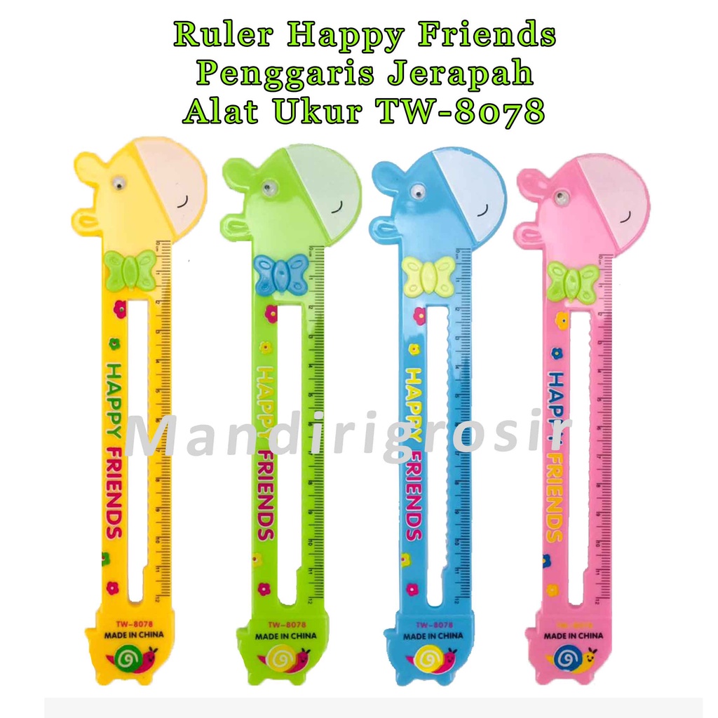 Penggaris Anak-Anak * Ruler Jerapah * Happy Friend * Alat Ukur