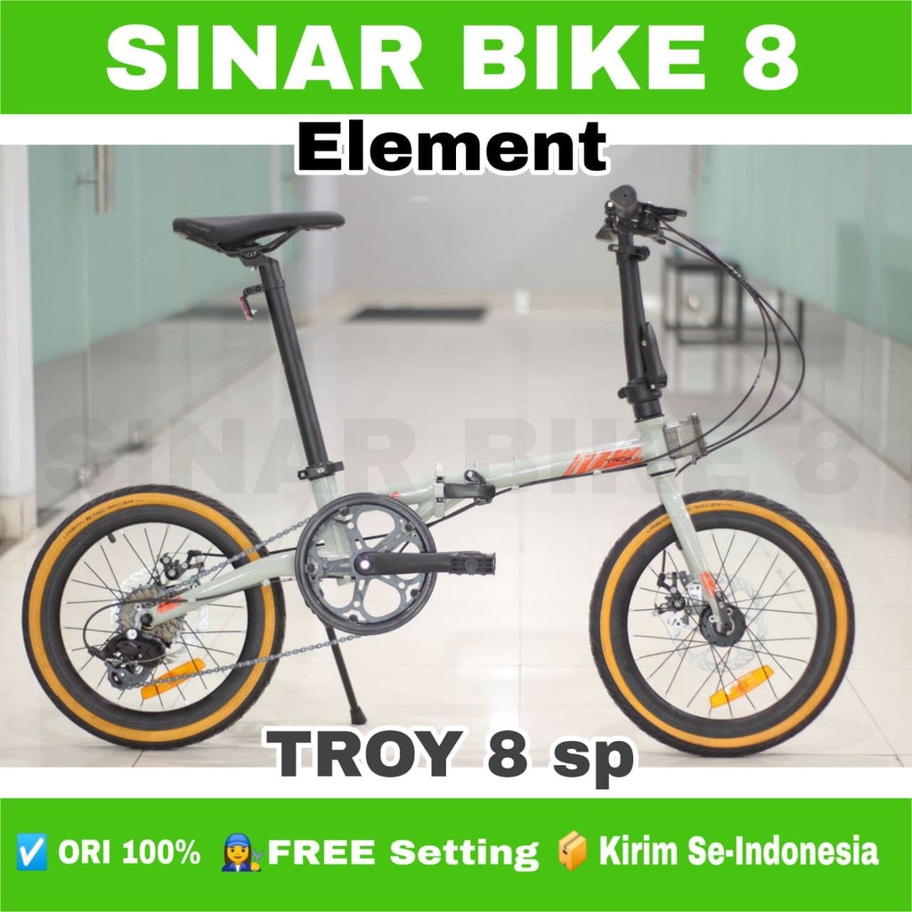 Sepeda Lipat Ukuran 16 Inch ELEMENT TROY 8 8 Speed New