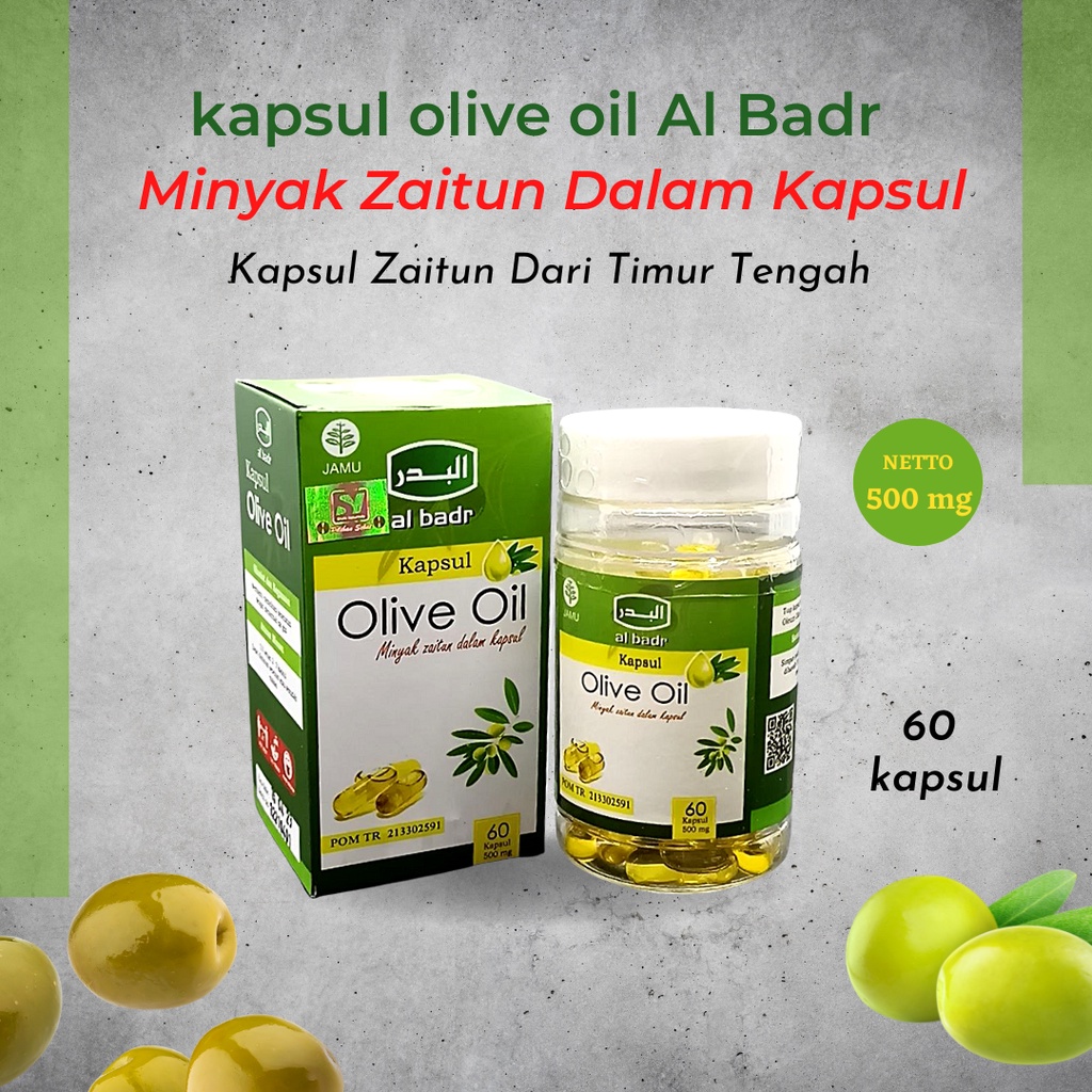 Minyak Zaitun Kapsul Extra Virgin Oil Murni Al Badr Olive Oil 60 Kapsul Minyak Zaitun Original Herba