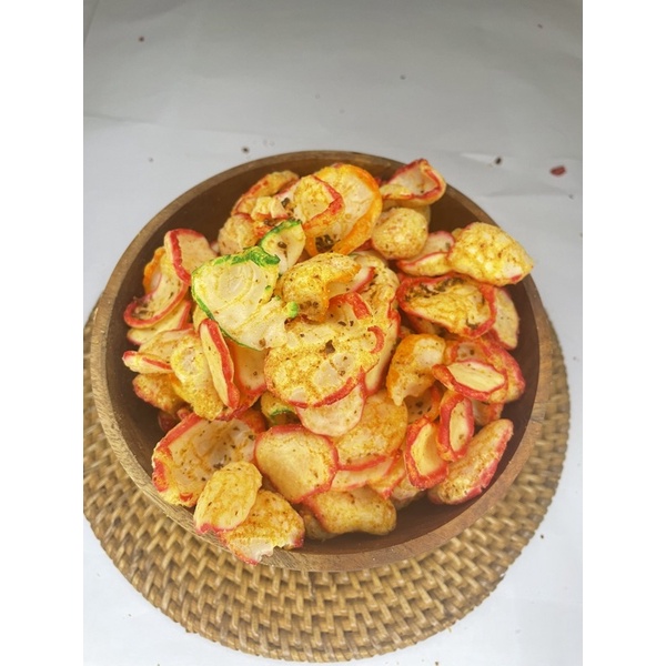 

kerupuk seblak pedas daun jeruk