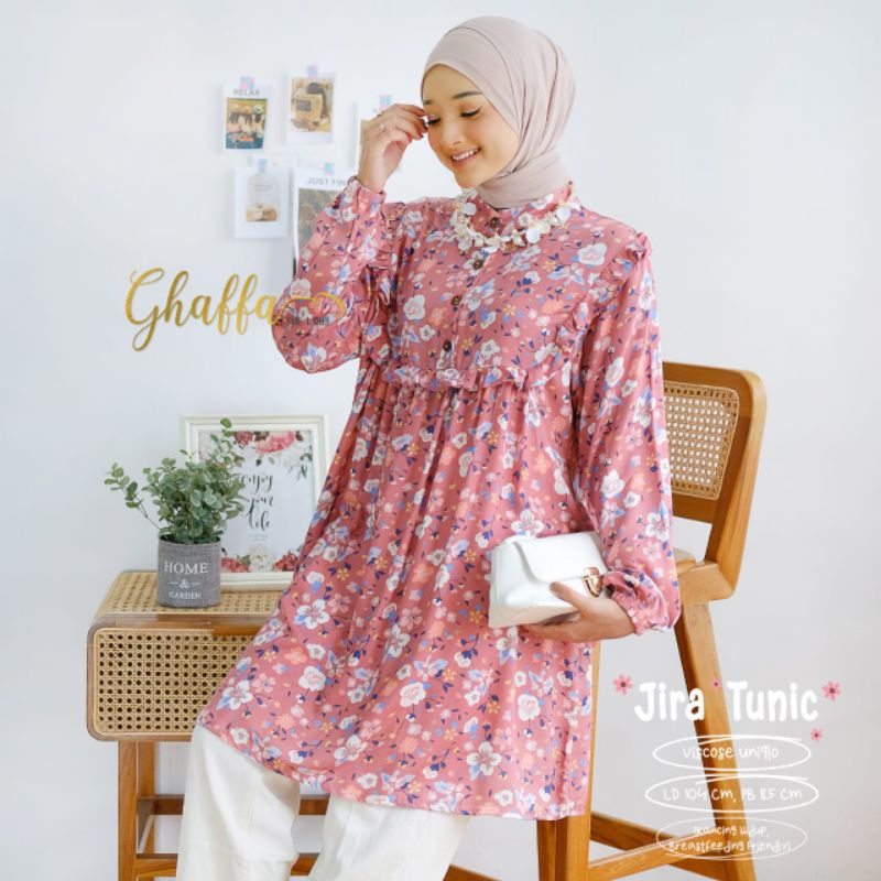 JIRA TUNIC BY GHAFFA THE LABEL (TUNIK MOTIF) Tunik wanita modern rekomended