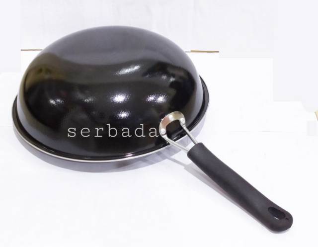 Wajan Enamel Wok Pan Enamel Kuali Hitam Tahan Lama Dan Awet