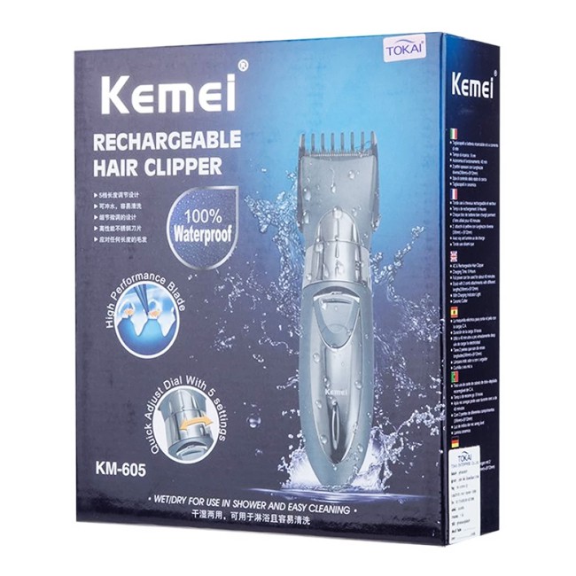 KEMEI KM 605-Alat Cukur Rechargeable Waterproof