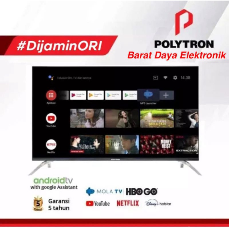 Smart TV Polytron 40 Inch Polytron 40AG9953 Smart Android 9.0 Full Hd Tv PLD-40AG9953 LED Smart