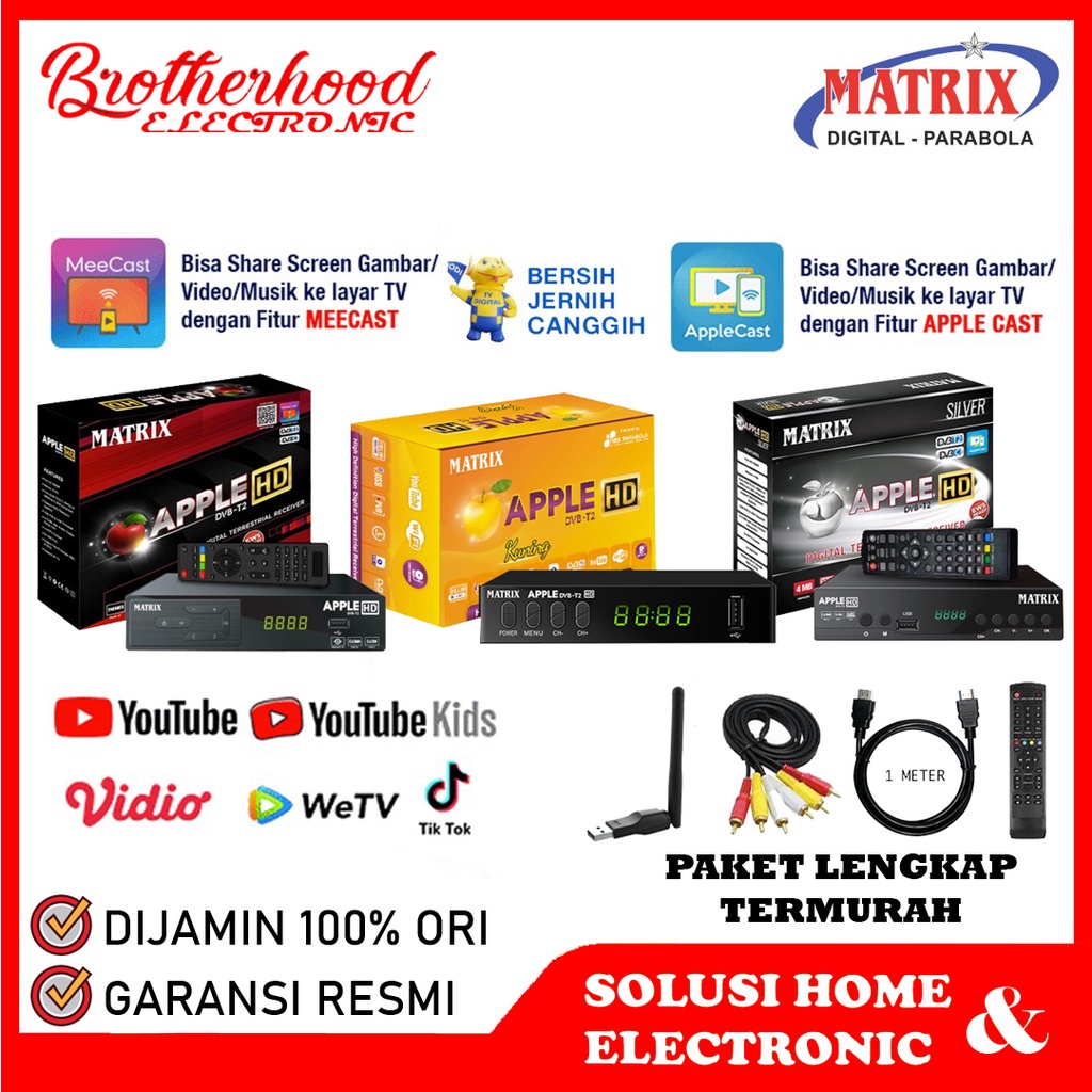 (BISA COD) Set Top Box Tv Digital Matrix DVB T2 Apple HD EWS / Set Top Box Dvb t2 / Set Box Tv Digit