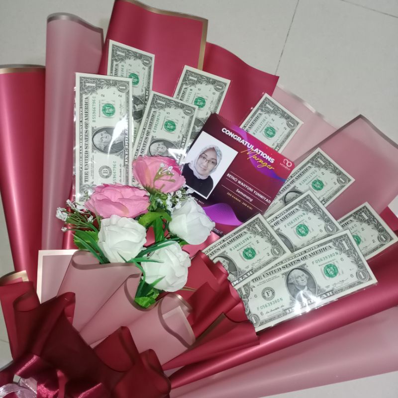 bouquet buket uang 10 dollar