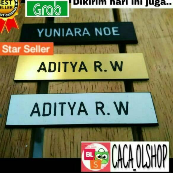 

8NK + Papan Nama Dada PDH PNS Siswa Akrilik/Name Tag Hitam Dove Gold Putih Peniti Paku Magnet ☌➷ Bay