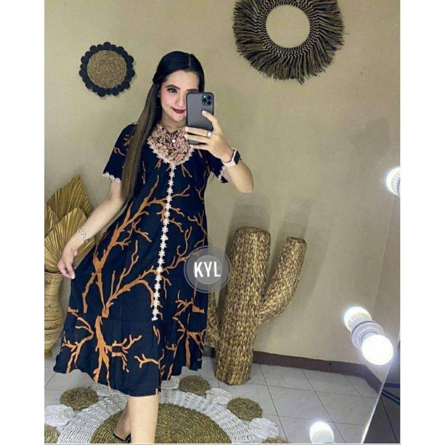 DASTER ARAB RENDA MOTIF BAMBU/DASTER BORKAT/DASTER RENDA REMPEL-Hitam akar