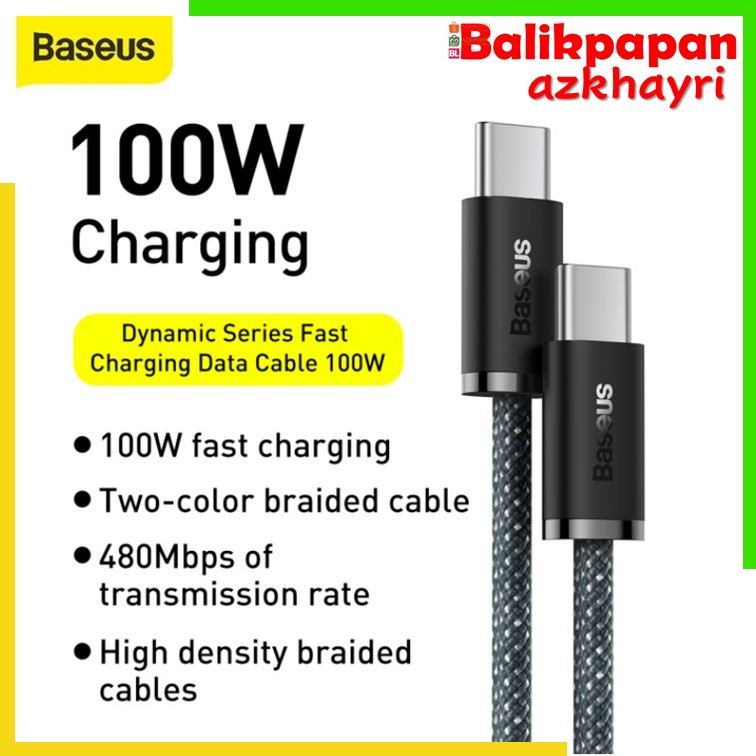 Baseus Dynamic Series Data Cable Type-C to C PD 100W Fast Charging Macbook Laptop Kabel Android