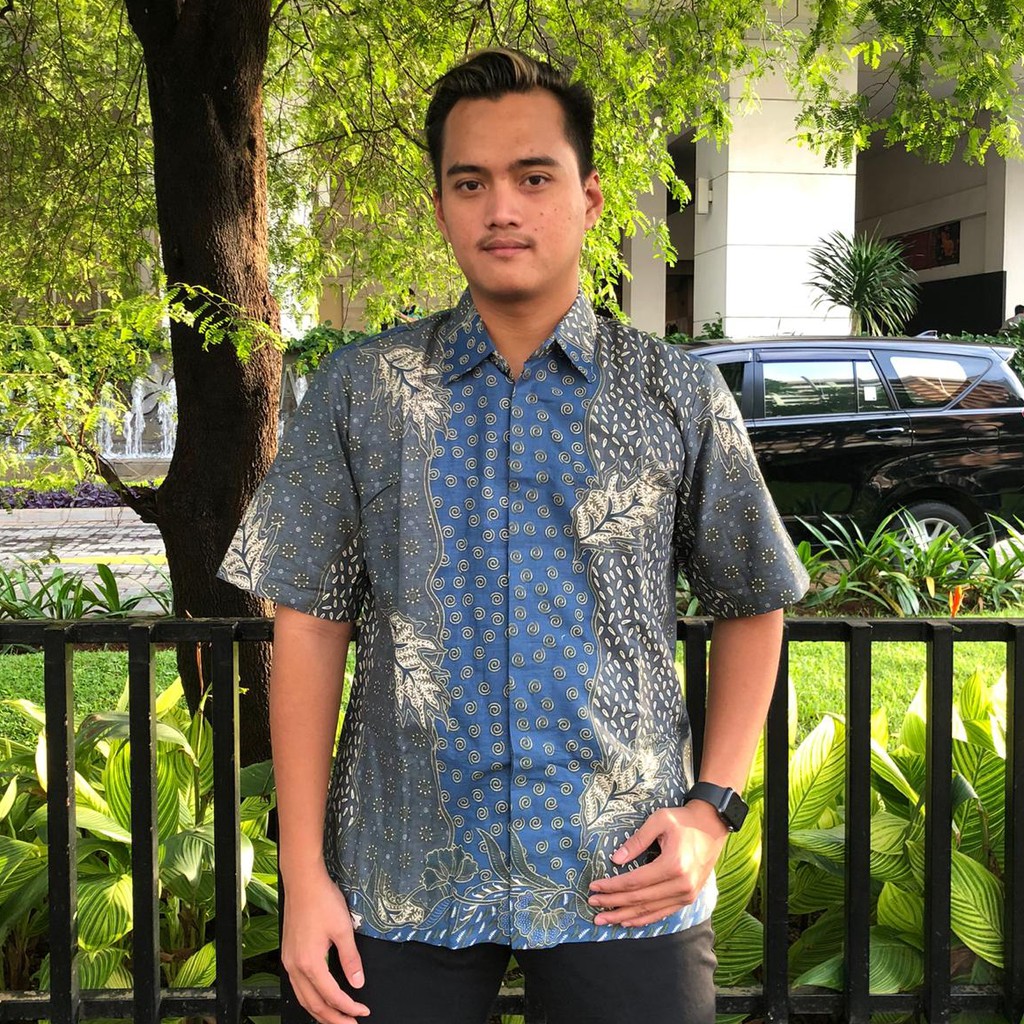 Premium Atasan Batik Hem Furing Kemeja Lapis Trikot Pria Batik Usman - Batik Seragam Pria