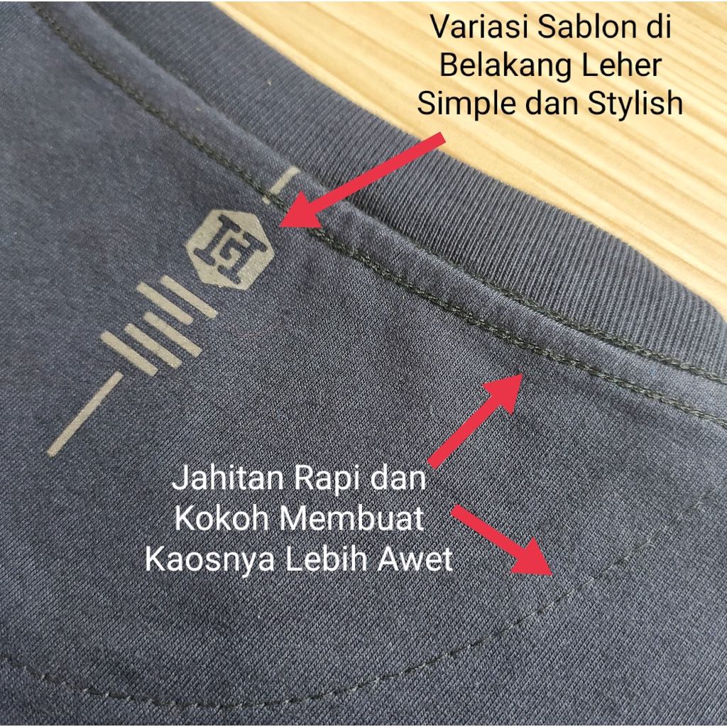 HG DENIM L COTTON COMBED KAOS PRIA POLOS PENDEK