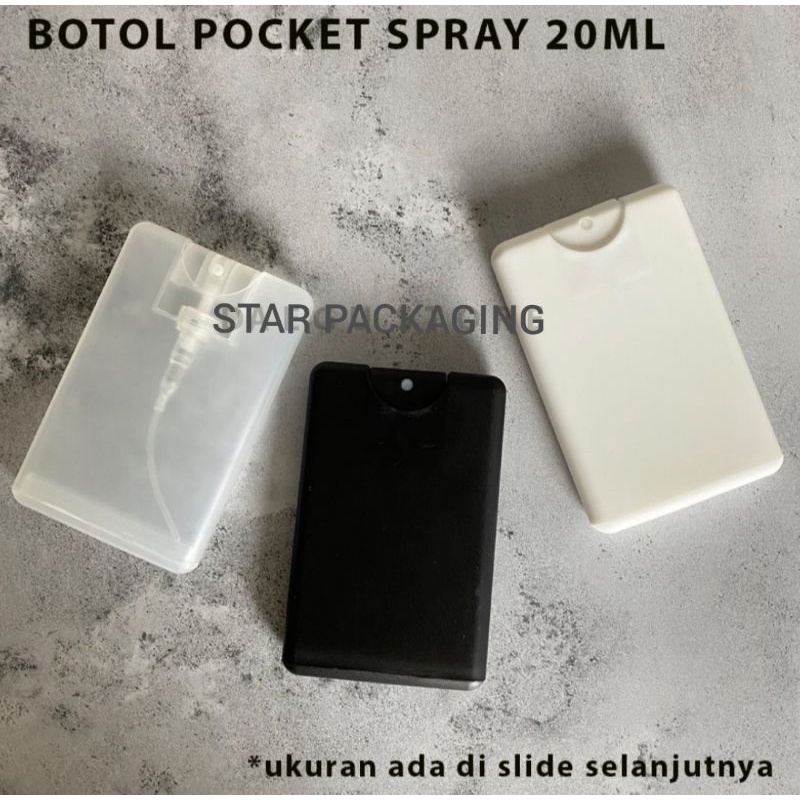 Botol Spray 20ml Botol Pocket Spray 20 ml Hitam / Putih / botol Parfum 20ml