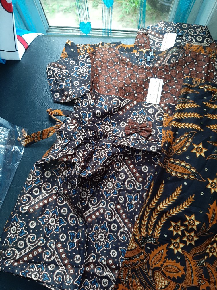 Nivana - Batik Couple Ayah Anak Manggar Sogan Hem Kemeja Sarimbit Keluarga Modern Seragam