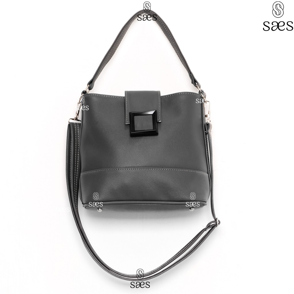 SAES Clarissa Tas Selempang &amp; Bahu Wanita Tas Mini Totebag Vintage Retro Handbag Top Handle Bag Multifungsi Hitam Saes shop 001