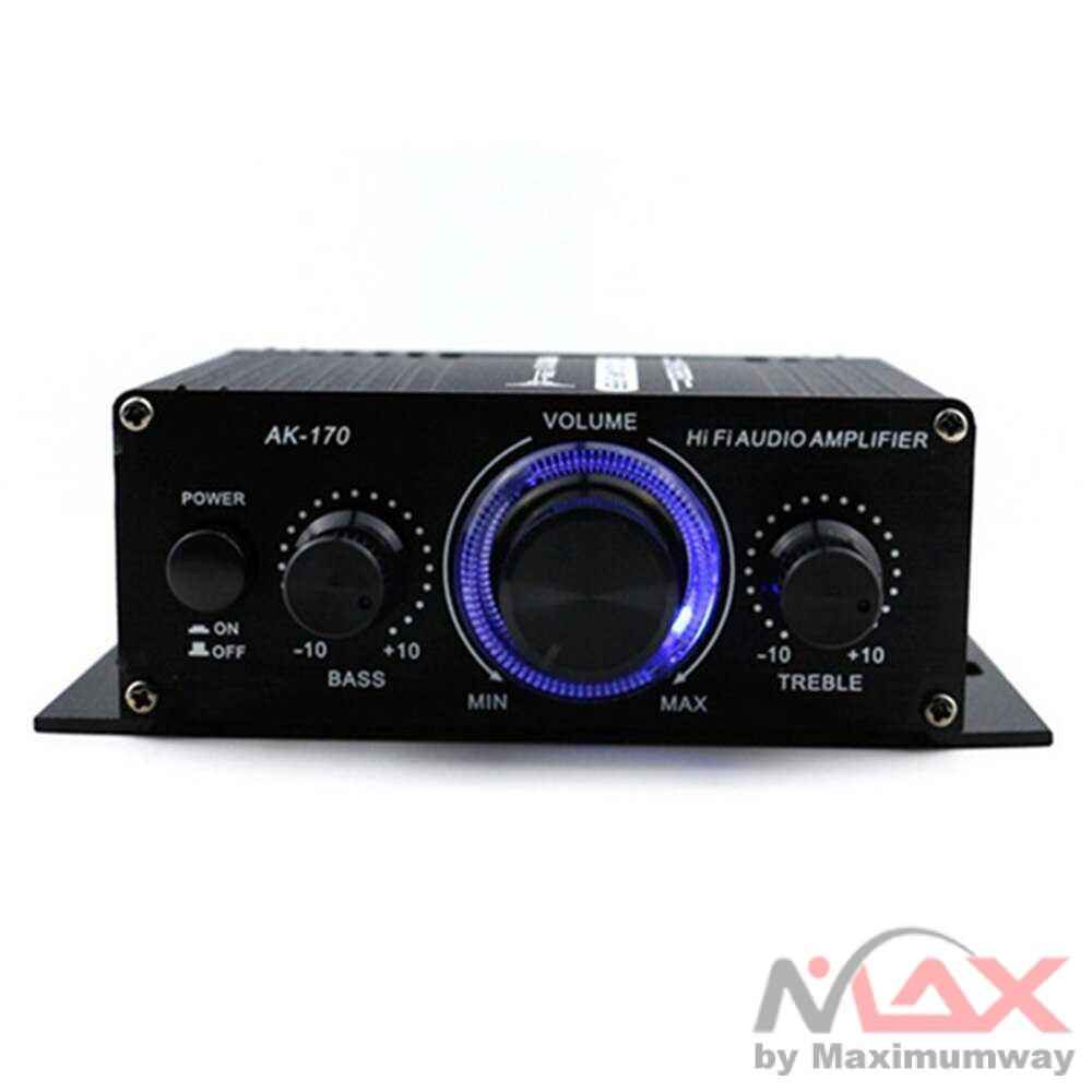 ANENG HiFi Mini Stereo Car Amplifier Treble Bass Booster - AK-170 Warna Hitam