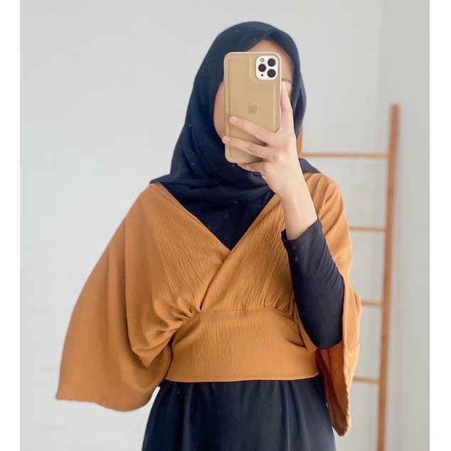 IFRA OUTER CROP / BAJU PENDEK /ATASAN CROP / CROP MURAH / CROP CANTIK / OUTER CRINGKLE / OUTER 2 IN1