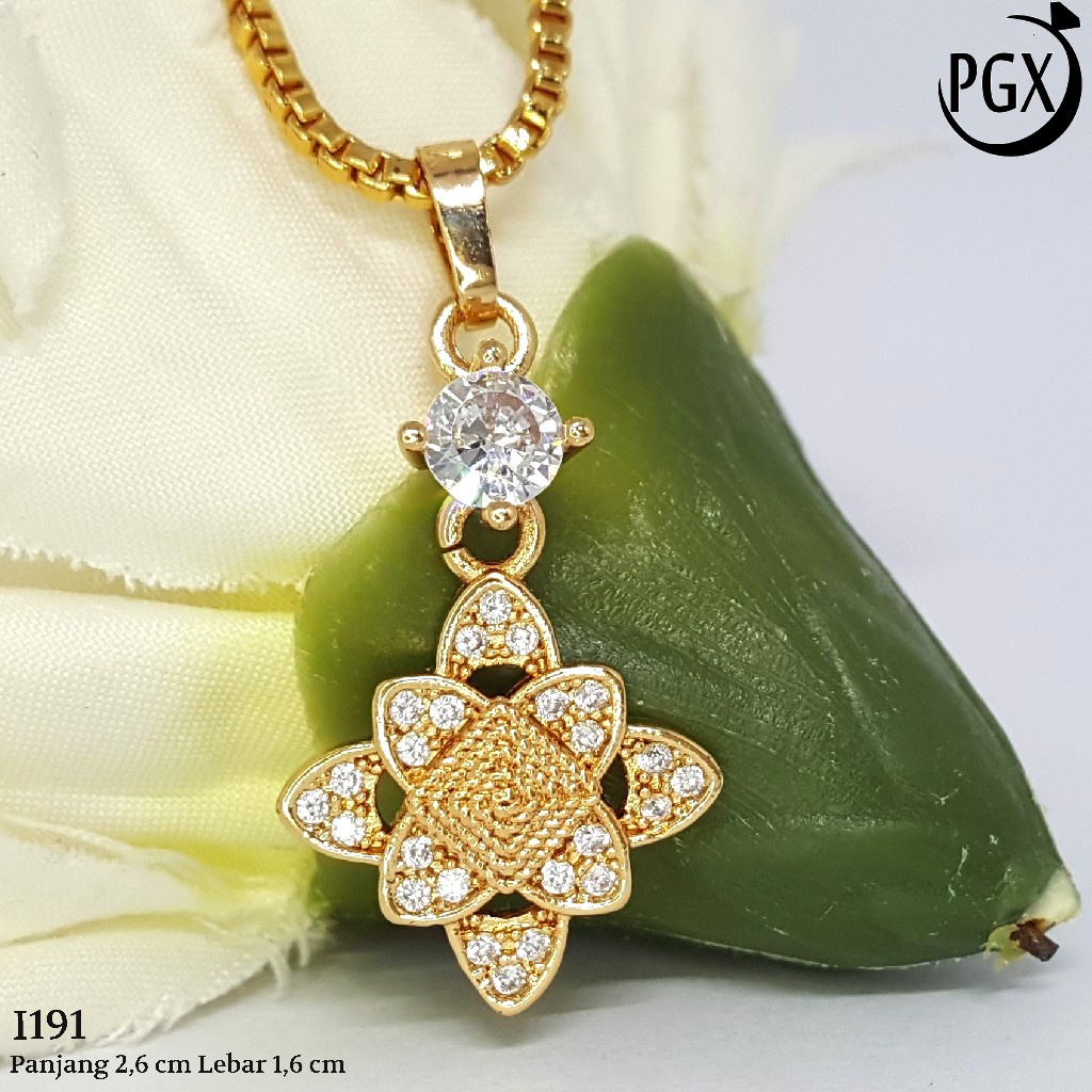 PGX Liontin Kalung Xuping Wanita Perhiasan Lapis Emas Aksesoris Fashion - I191