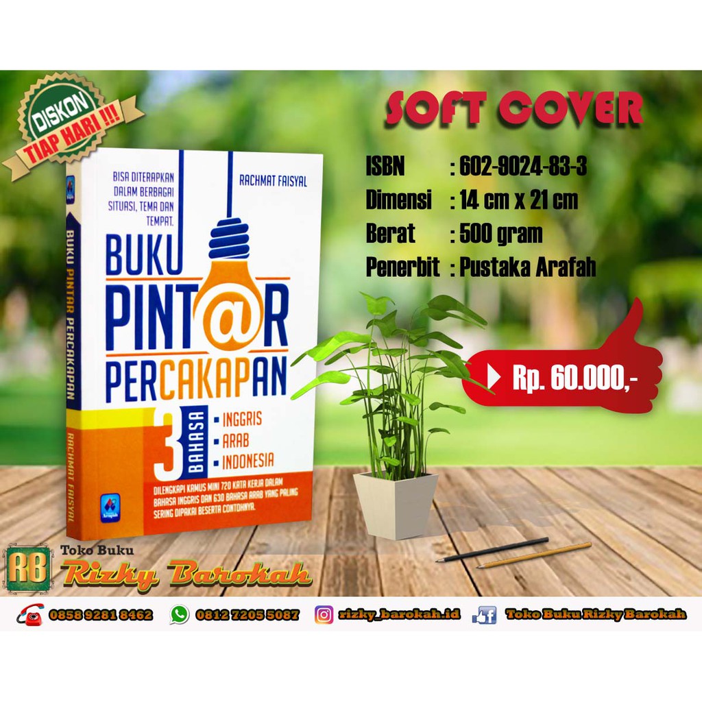 Buku Pintar Percakapan 3 Bahasa Inggris Arab Indonesia Shopee