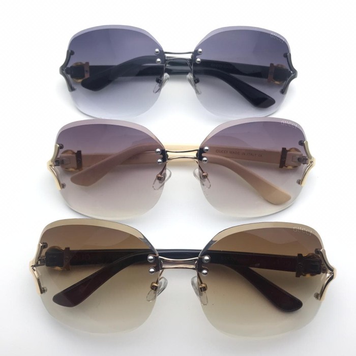 KACAMATA CEWEK SUNGLASS WANITA GUCCI GESPER POLARIZED HITAM