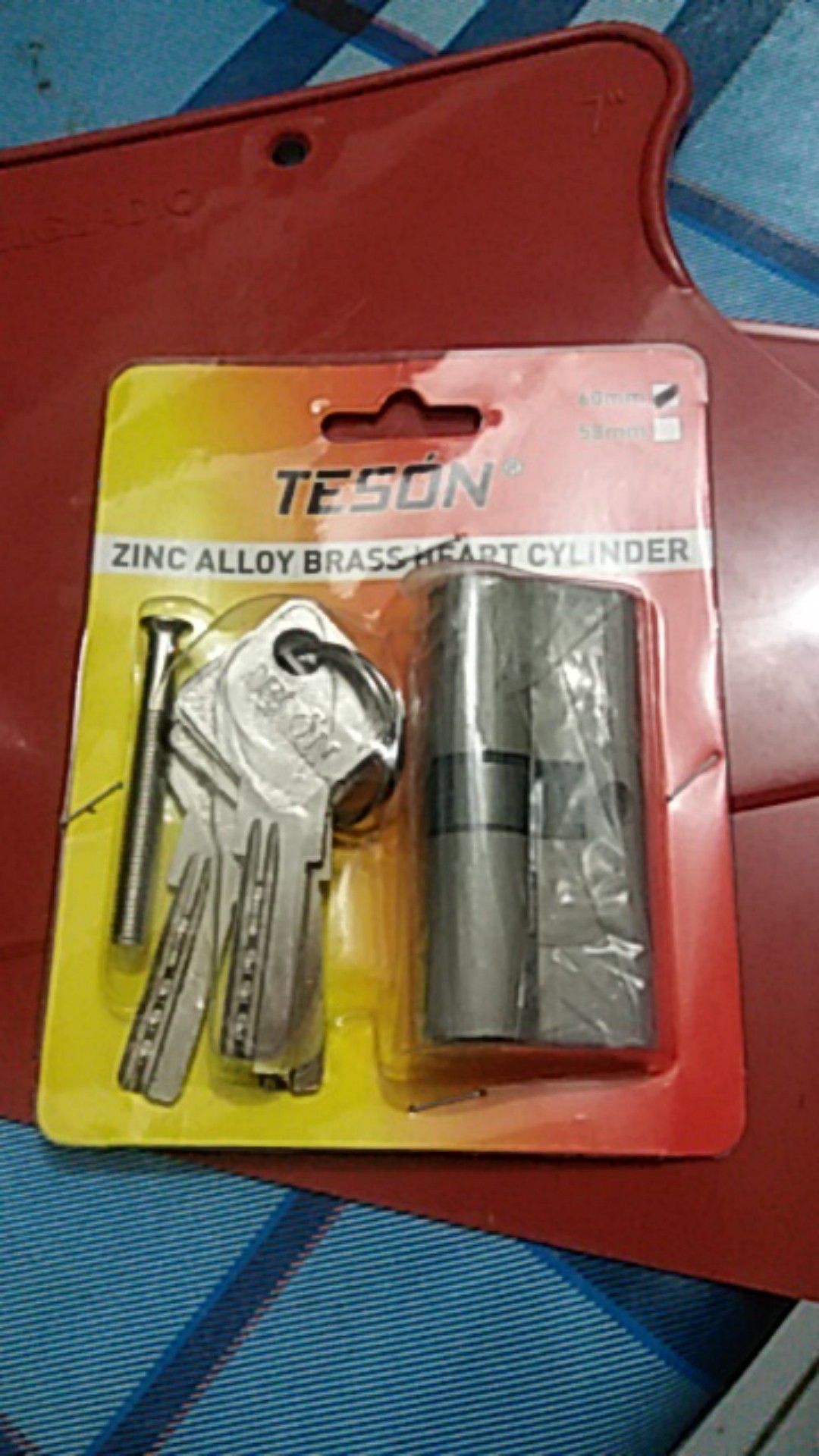 1 Set | Silinder Kunci Teson Besar - Kecil / Jantung Kuningan / Cylinder Press Door Lock Key