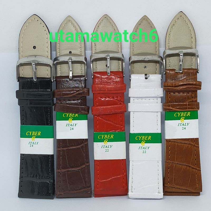 tali jam kulit CYBER,tali jam GEUNINELATER,bonus pen pengait tali/spring bar 12,14,16,18,20,22,24,26