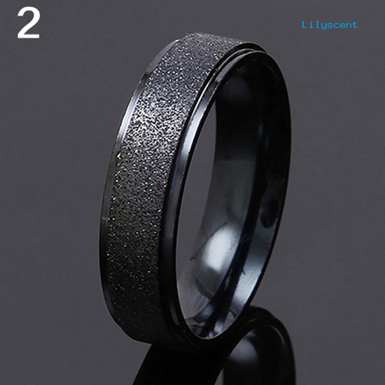 Ls Cincin Pasangan Bahan Stainless Steel Matte Untuk Pria / Wanita